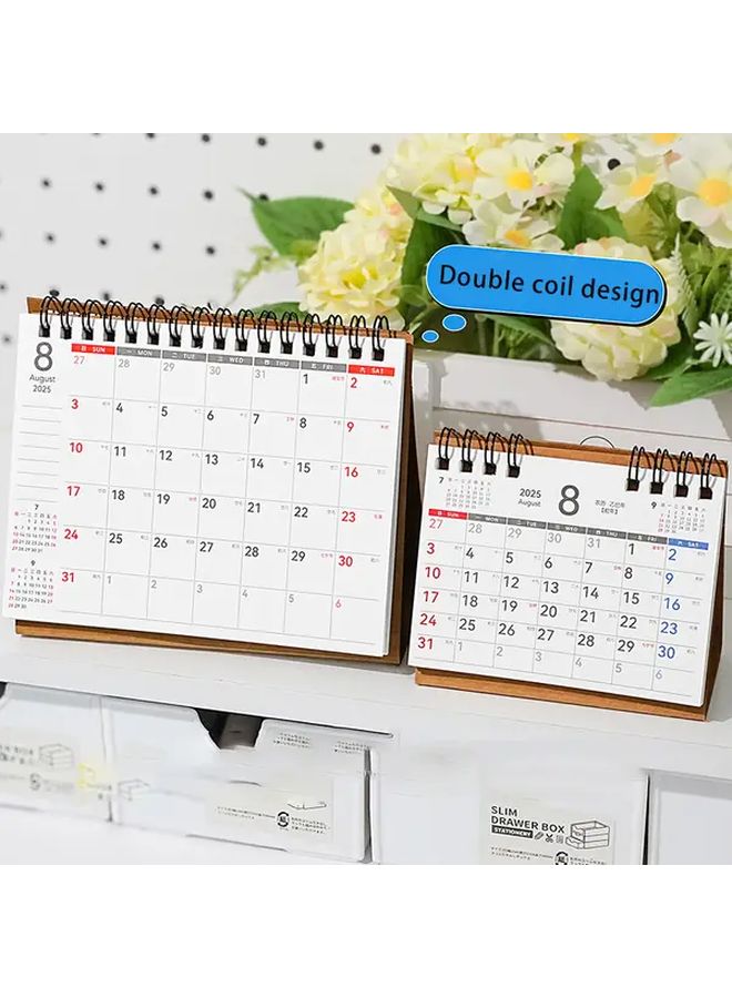 2026 Double Coil Flip Desk Calendar White 5 83 Inch Office Planner Memo Pad - Image 3